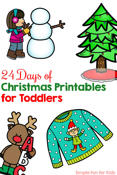 Sign up and follow along with the 24 Days of Christmas Printables for Toddlers! Perfect for little learners who are working on matching, basic number and letter recognition, colors, and more! Lots of coloring, dot markers, matching games, and other fun stuff to do every day in December up until Christmas Eve.