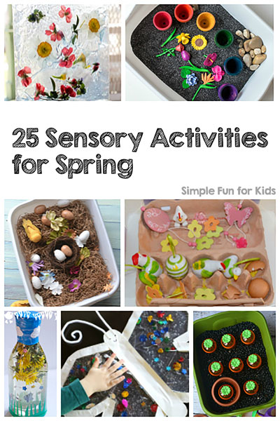 Check out these 25 Sensory Activities for Spring - fun for kids of all ages, from toddlers and preschoolers to kindergarteners and elementary students!