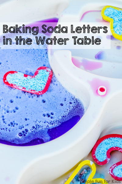 Baking Soda Letters in the Water Table