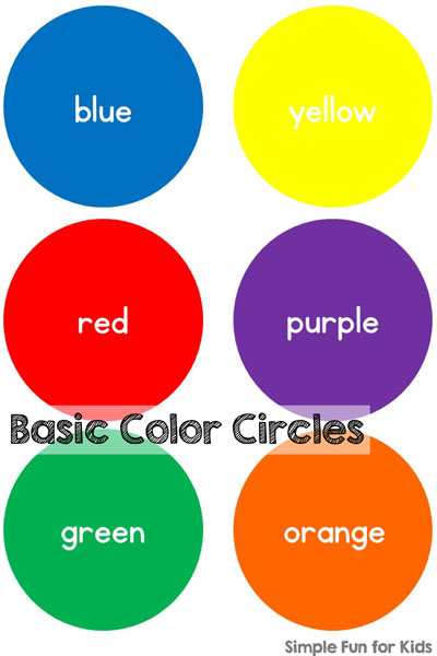 Simple basic color circles printable to practice color recognition, color sorting, color words, etc. Great for different learning activities for toddlers, preschoolers, and kindergarteners.