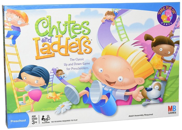 Chutes and Ladders is a very popular first game for young kids. Find it on my gift guide of the 10 best board games for preschoolers and kindergarteners!