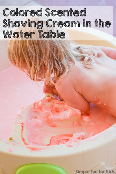 Colored Scented Shaving Cream in the Water Table