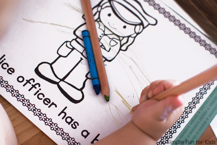 Free Printables for Kids: Read, write, and color with these cute Community Helpers Emergent Reader Coloring Pages! Perfect for preschoolers and kindergarteners.
