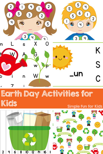 Check out these fun, simple, printable Earth Day activities at Simple Fun for Kids! Hand-on learning for preschoolers and kindergarteners.