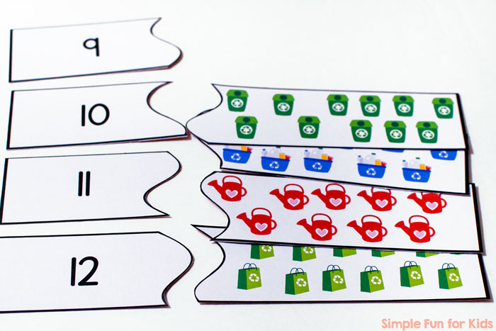 Do your kids love puzzles? They can practice counting 1-12 with these Earth Day Counting Puzzles! Great for anyone who's learning to count, from toddlers to preschoolers to kindergarteners.