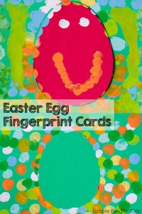 Check out these cute, simple Easter egg fingerprint cards! The process is really fun, leaves a lot of room for creativity, and is great for kids of all ages! Includes a printable template.