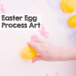 Super simple art project with no paintbrushes: Easter Egg Process Art - perfect for kids of all ages, toddlers and preschoolers on up!