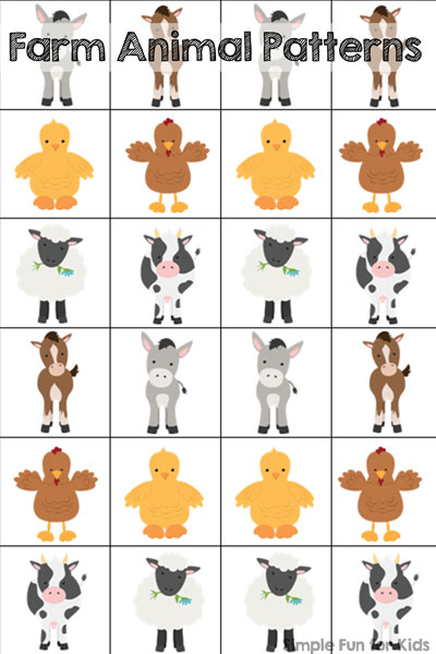 Farm Animal Patterns - Simple Fun for Kids