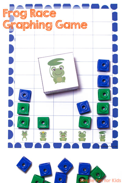 Graphing games are such a great way of learning and reviewing basic math concepts! Give this Frog Race Graphing Game a try with your preschooler or kindergartener!