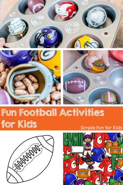 Check out these fun football activities for kids: Sensory and printable activities for toddlers and preschoolers!