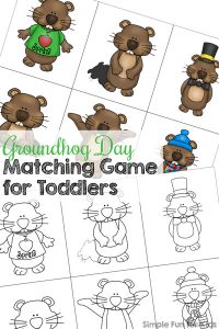 Matching games are my 2-year-old's favorite! Most recently, he's had fun with this simple cute Groundhog Day Matching Game for Toddlers! Match groundhogs in different poses and practice visual discrimination , visual scanning, and 1:1 correspondence. Or extend the activity with the shadow matching version!
