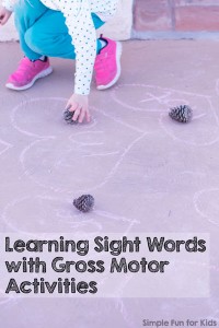 Are you teaching your child sight words and looking for fun ideas to make it easier? Try these three ways of learning sight words with gross motor activities! Perfect for preschoolers and kindergartners, and great for other learning objectives, too.