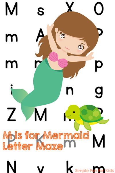 Do you know someone who's learning their letters? This printable M is for Mermaid Letter Maze is a fun way of learning and reviewing letter M for toddlers, preschoolers, and kindergarteners.