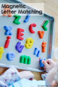 Alphabet Activities for Kids: Make a DIY magnetic letter matching board!