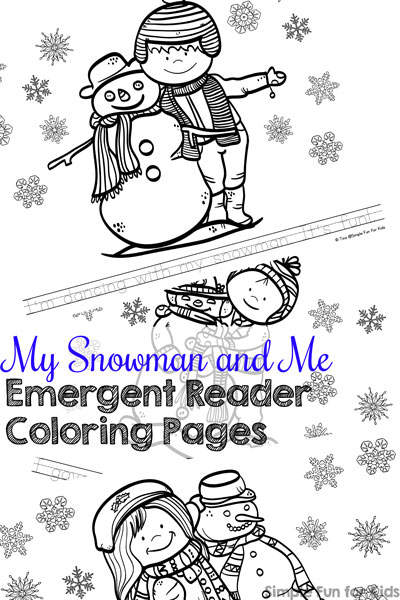 Practice reading and have fun coloring at the same time with these cute printable My Snowman and Me Emergent Reader Coloring Pages! Perfect for kindergarteners or preschoolers who are just starting to read.