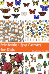 Check out all these fun printable I Spy games for kids! There are games for Valentine's Day, Easter, Christmas, and lots of other seasonal and non-seasonal themes! Great way for toddlers and preschoolers to learn to count.