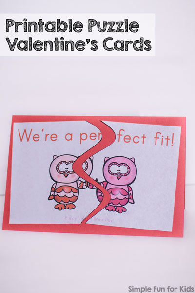 Need a last minute Valentine's card? Check out these super cute puzzle Valentine's cards: Print, cut, glue, and give!