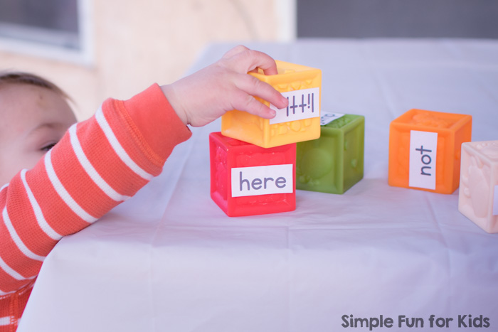 Learn and review your pre-primer words with this quick and simple Sight Word ABCs with Blocks learning activity!