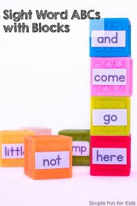 Learn and review your pre-primer words with this quick and simple Sight Word ABCs with Blocks learning activity!
