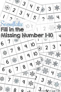 Practice number sequencing and writing numbers up to 10 with these no-prep printable Snowflake Fill in the Missing Number 1-10 worksheets! Perfect for preschoolers and kindergarteners to extend their number sense.