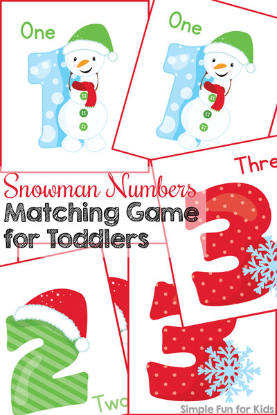 Day 10: Snowman Numbers Matching Game for Toddlers