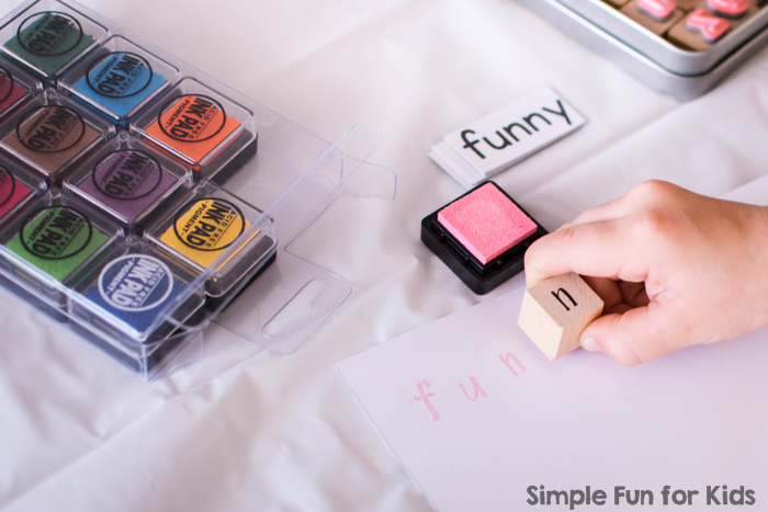 Stamping sight words was a super fun way of reviewing sight words for preschoolers and kindergarteners. It's easy to set up and do and helps to explore both new and already known sight words in a hands-on way!