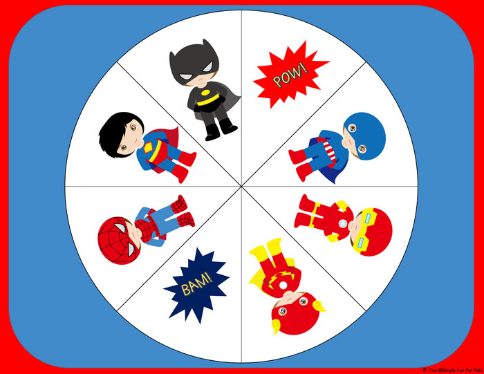 This was a super fun introduction to graphing! Spin and race superheroes to fill up the page with this printable Superhero Graphing Game Printable! Fun and educational for preschoolers and kindergarteners.