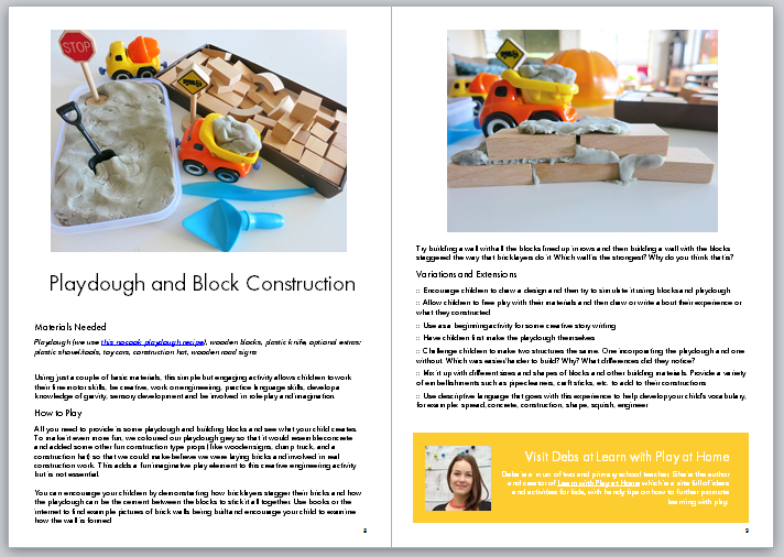 Learn a wide variety of learning concepts from literacy, math, science, art, and play with the new ebook Up! Building and playing with blocks, construction, engineering - here are 30+ easy ways to use the block corner for learning.