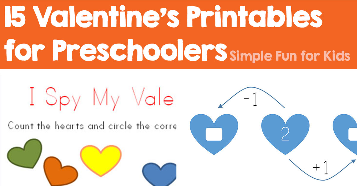 15 Valentine's Printables for Preschoolers - Simple Fun for Kids